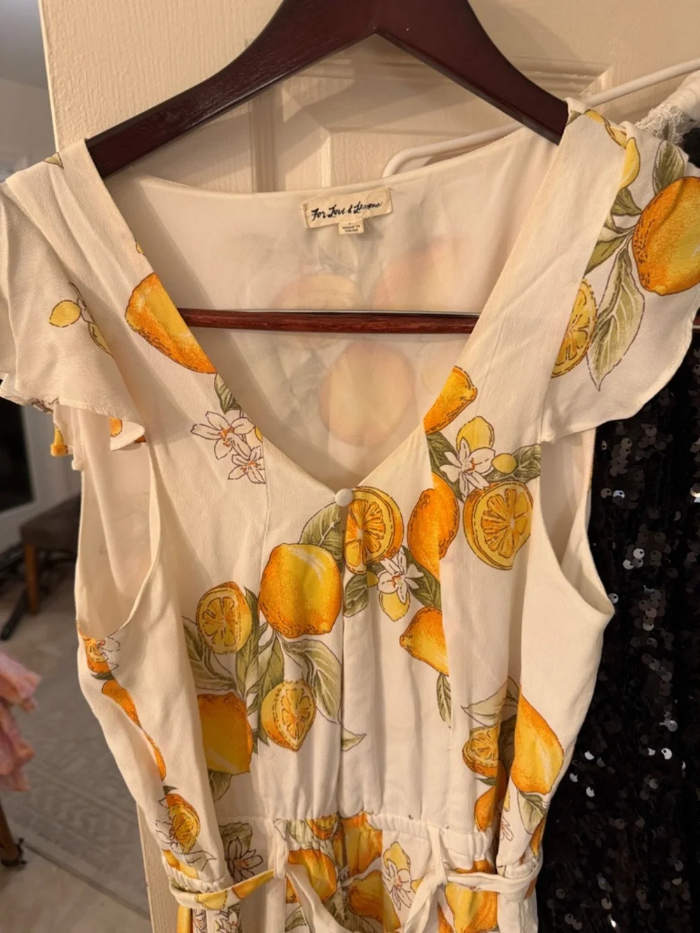 For Love & Lemons White Lemon-Print Maxi Dress - Picture 4 of 7